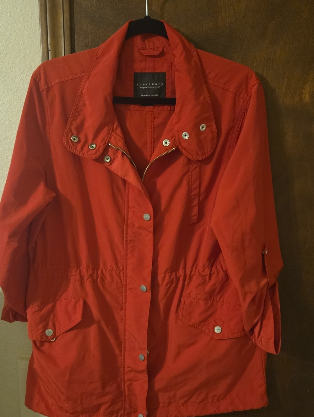 Sanctuary Coral-Red Utility Jacket